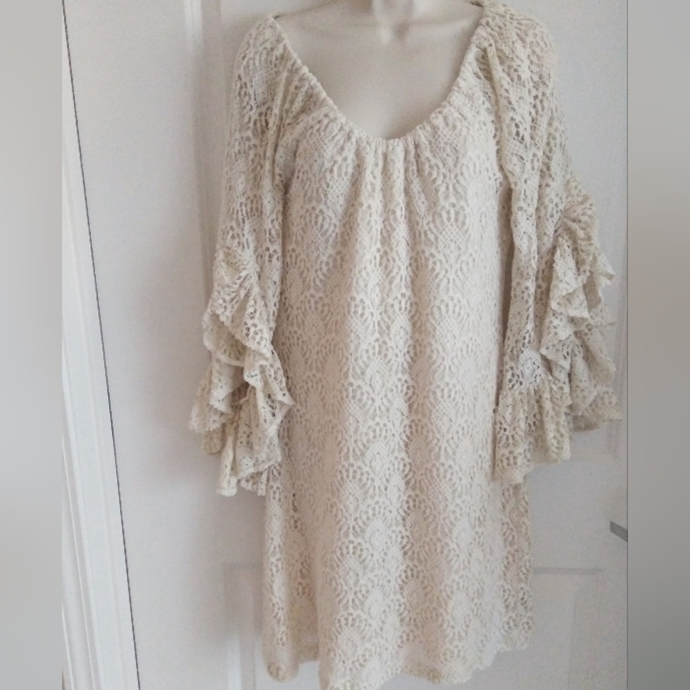 Boston Proper Cream Lace Dress